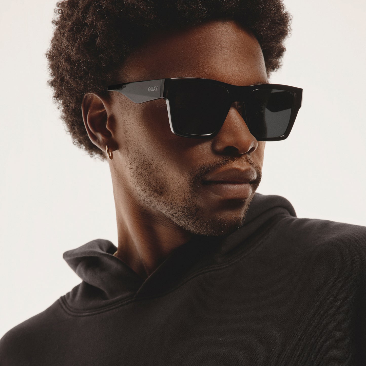 QUAY Fast Lane Sunglasses - Matte Black/Smoke Polarized