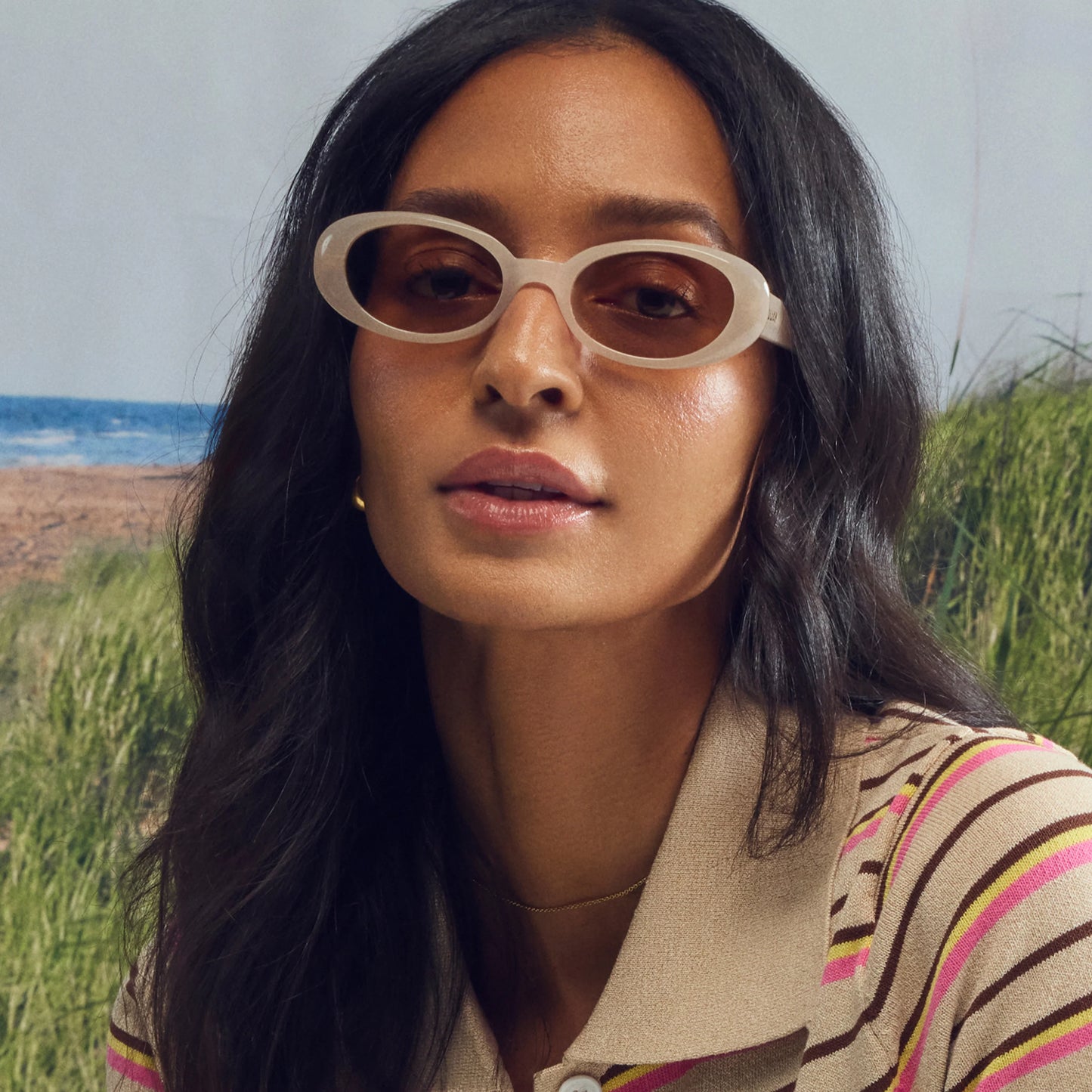 QUAY Felt Cute Sunglasses - Bone/Tan