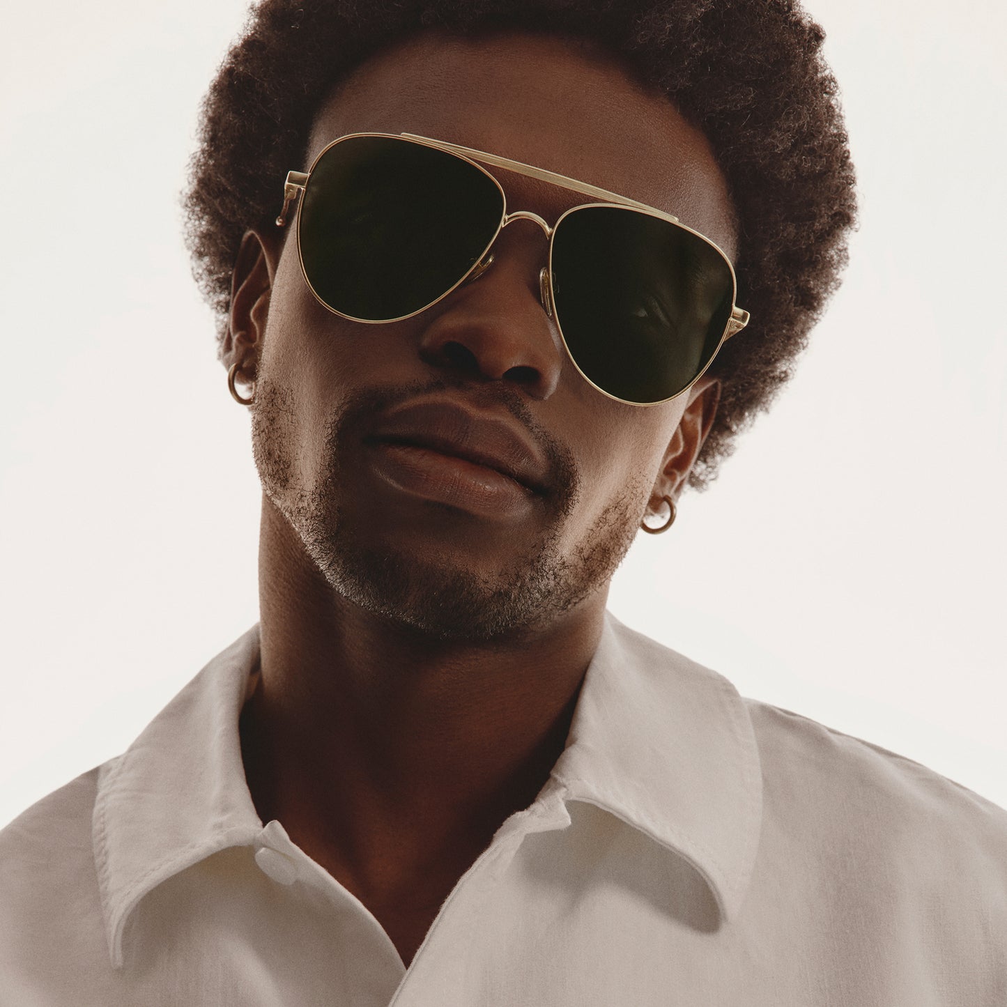 QUAY Free Fall Sunglasses - Brushed Gold/Green Polarized