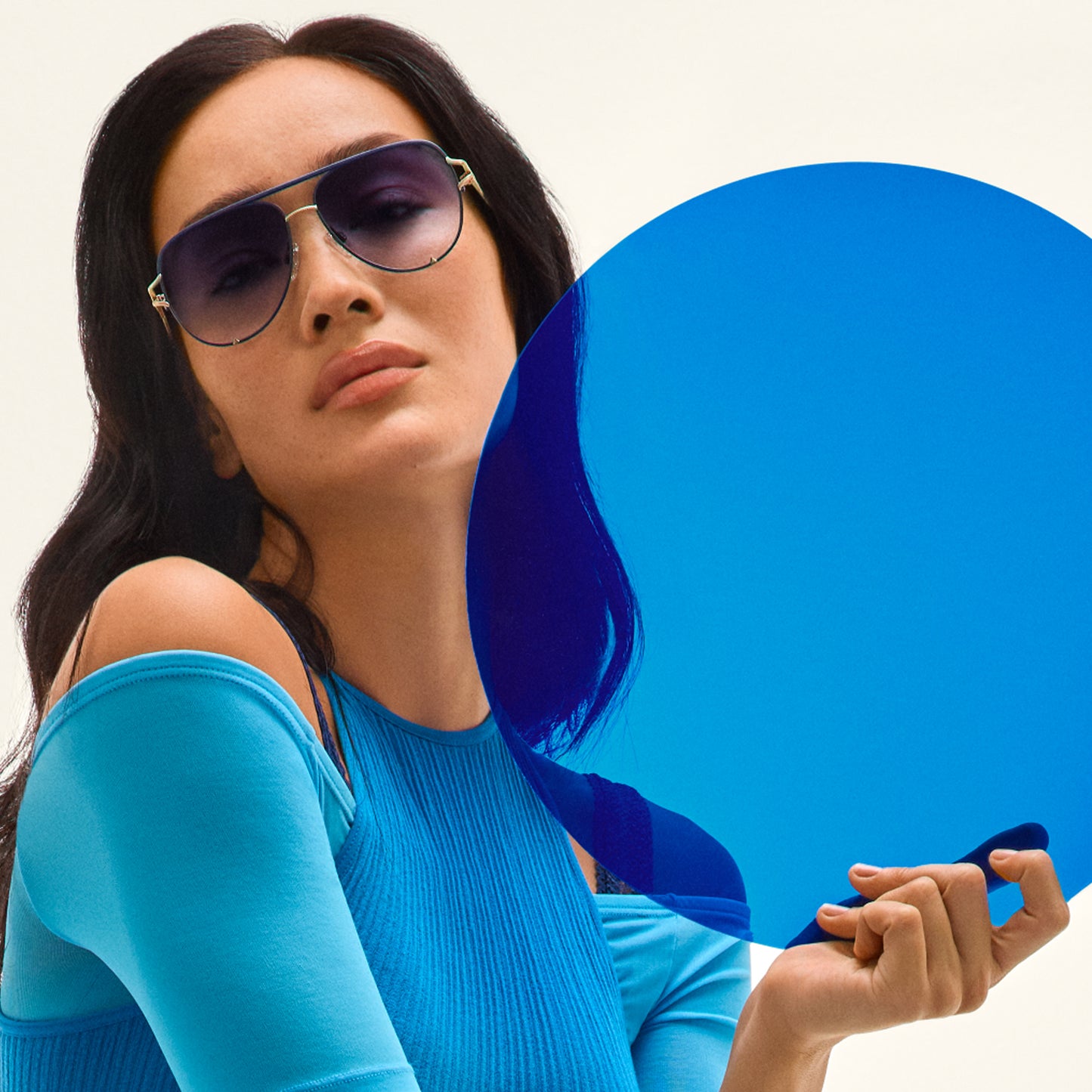 QUAY High Key Twist Sunglasses - Matte Navy/Navy
