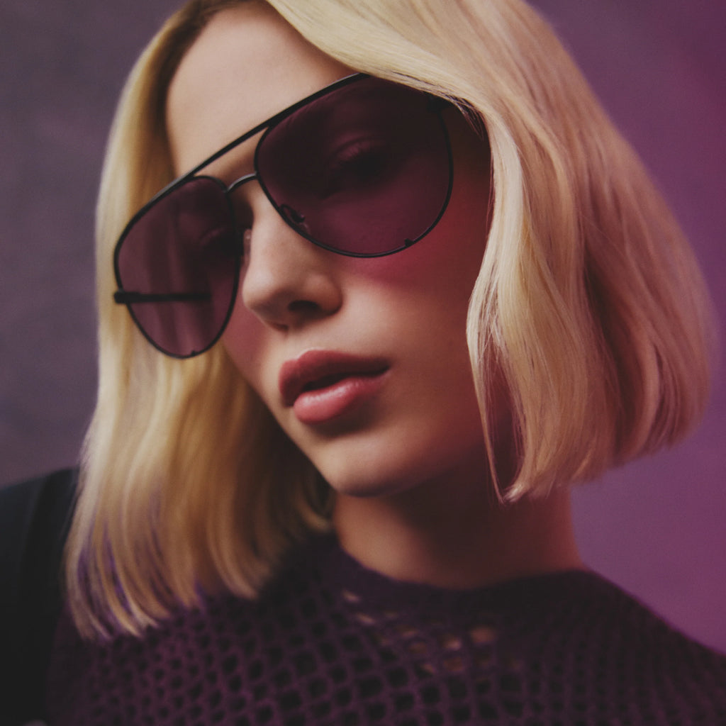 QUAY High Key Extra Large Sunglasses Black Amethyst PRESENCE Paris