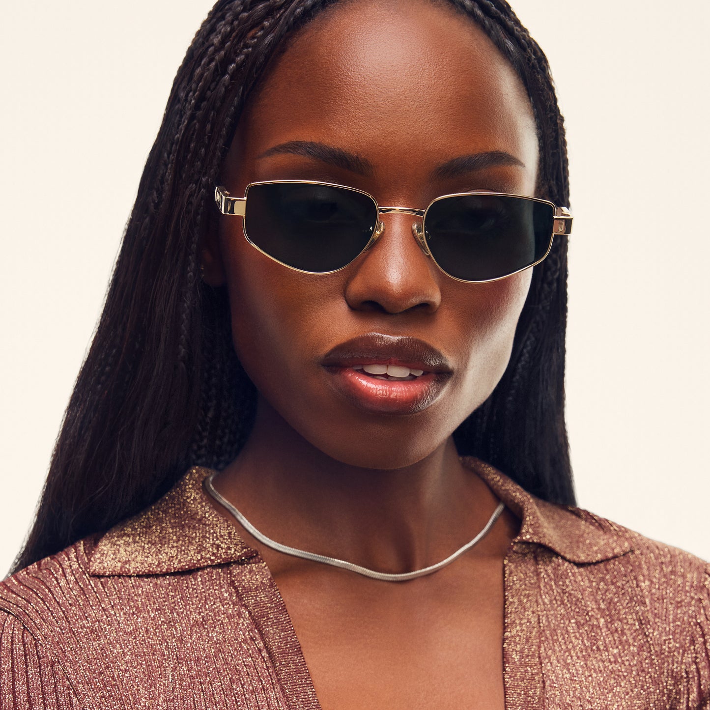 QUAY Hit Single Sunglasses - Gold/Smoke