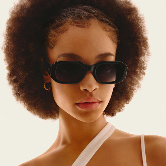 QUAY Hyped Up Sunglasses  - Aqua/Smoke