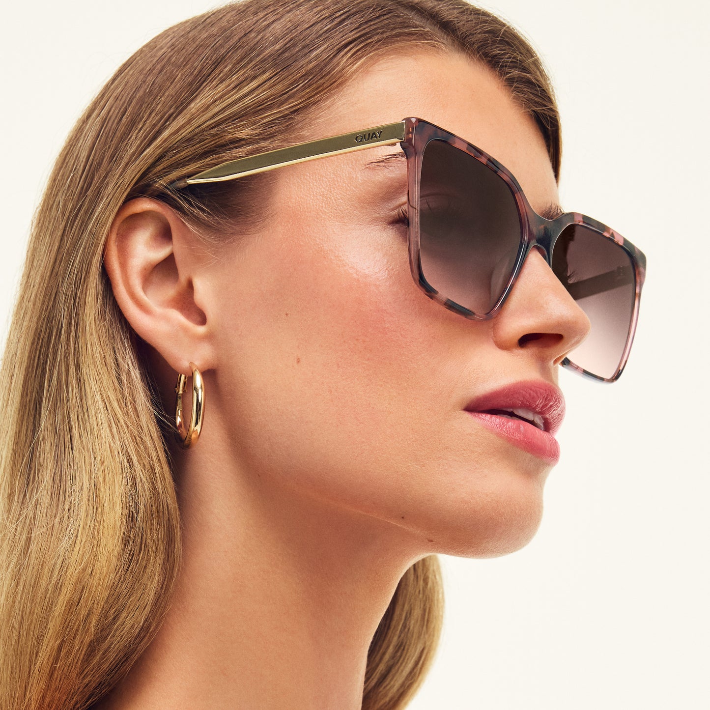 QUAY Level Up Remixed Sunglasses - Rose Tort/Brown Rose