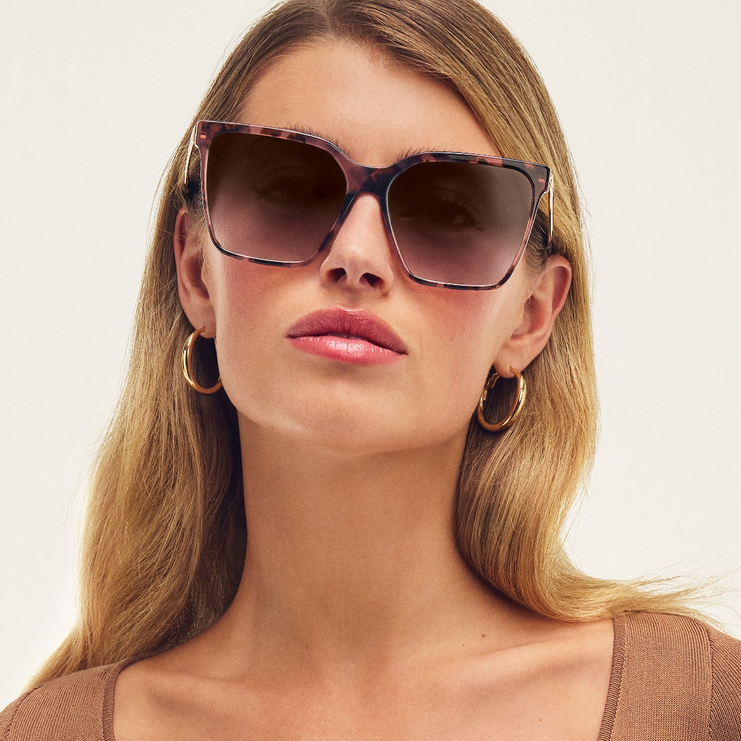 QUAY Level Up Remixed Sunglasses - Rose Tort/Brown Rose