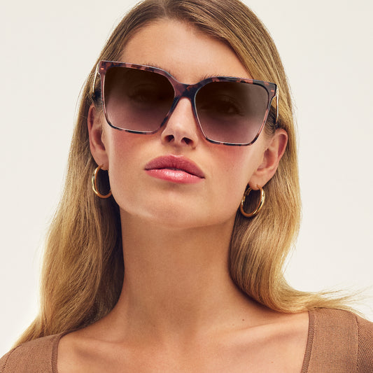 QUAY Level Up Remixed Sunglasses - Rose Tort/Brown Rose