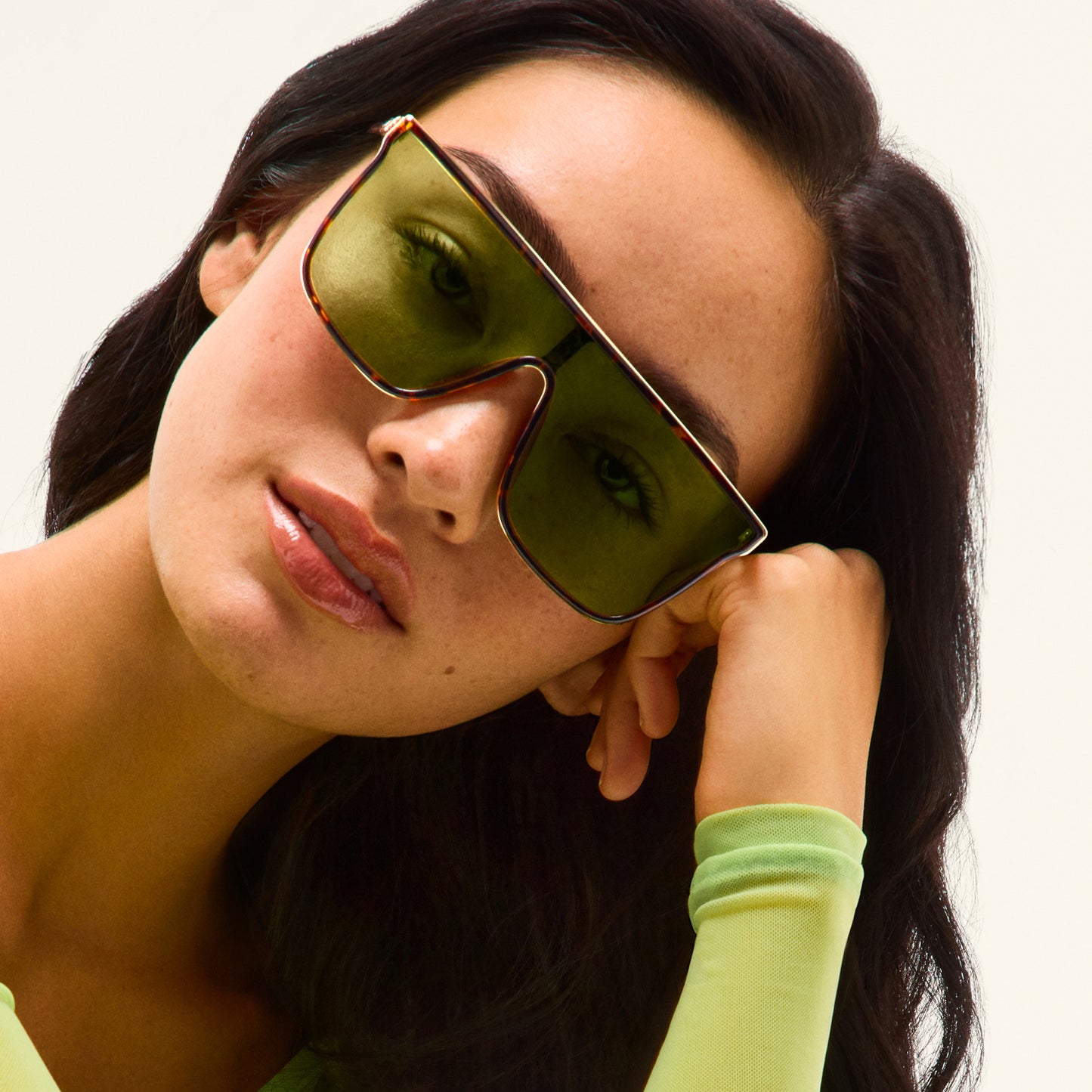 QUAY Nightfall Remixed Sunglasses - Dark Tort/Pistachio