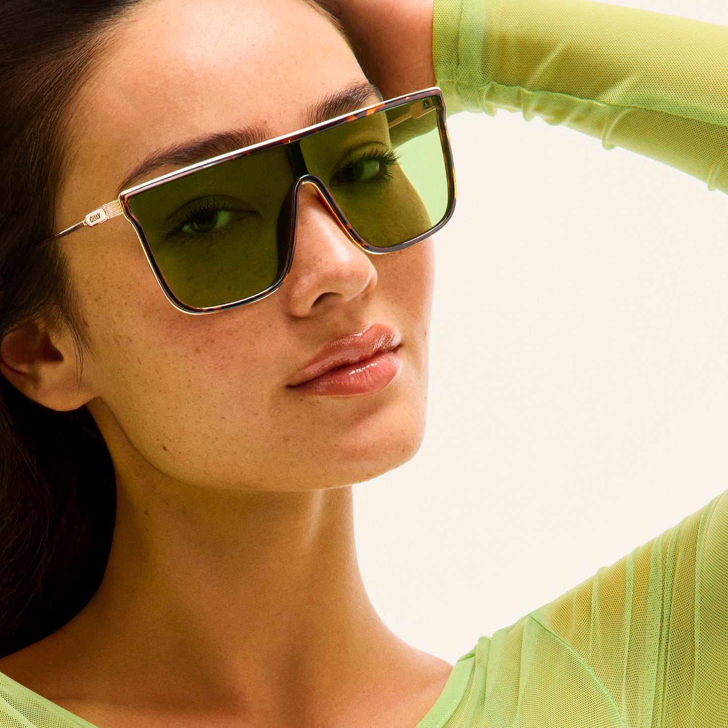 QUAY Nightfall Remixed Sunglasses - Dark Tort/Pistachio