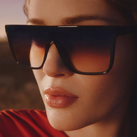 QUAY Nightfall Medium Sunglasses - Black/Futuredusk Poppy