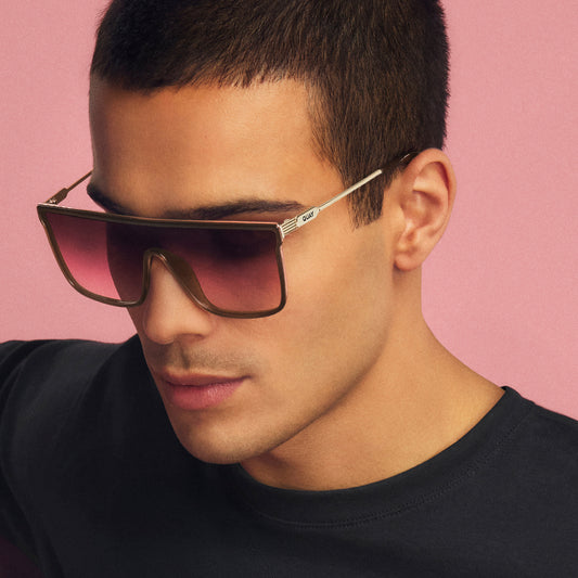 QUAY Nightfall Remixed Sunglasses  - Dark Brown/Rouge Glow