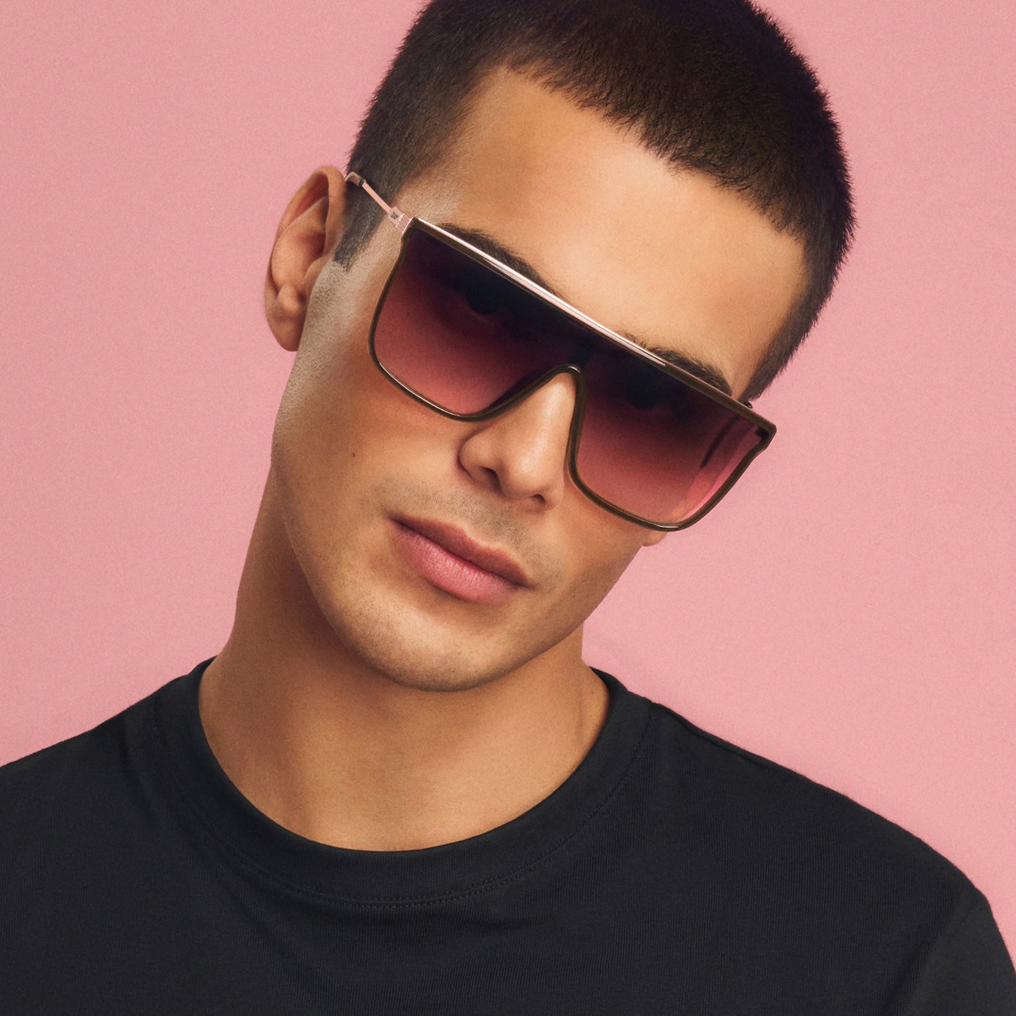 QUAY Nightfall Remixed Sunglasses  - Dark Brown/Rouge Glow
