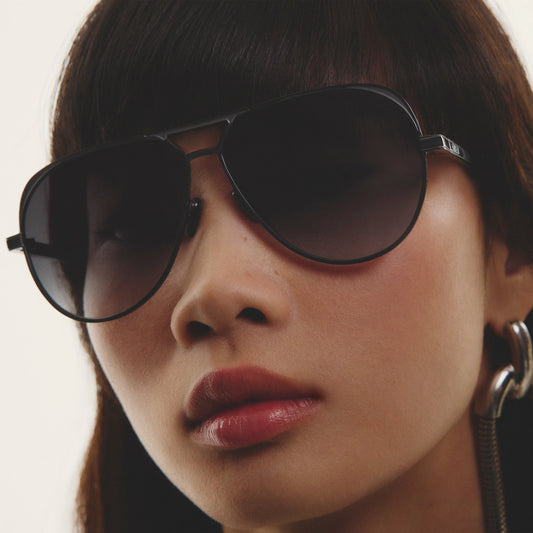 QUAY Open Tab Sunglasses - Black/Smoke