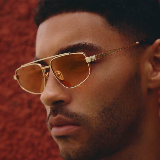 QUAY Pit Stop Sunglasses - Brushed Gold/Honey