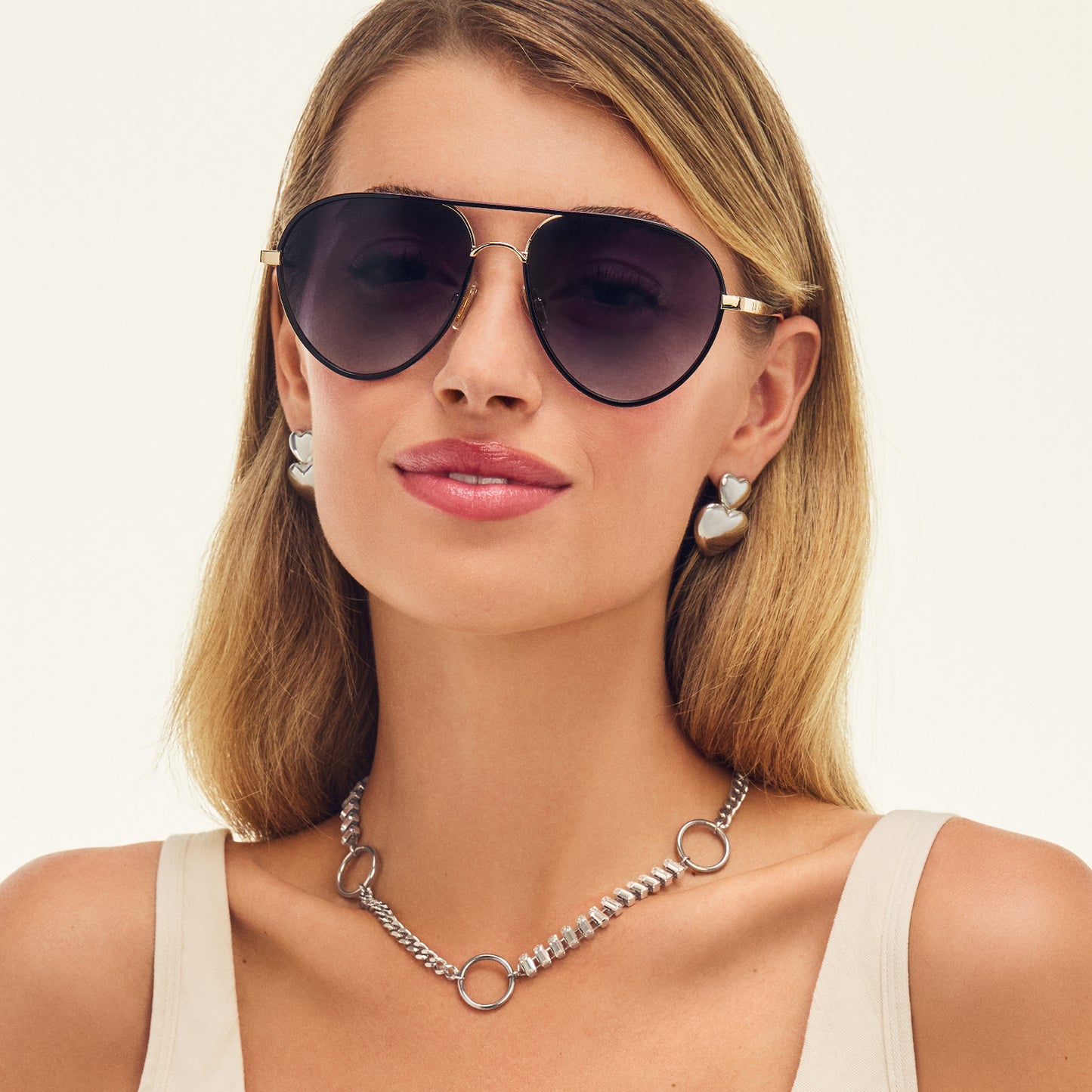 QUAY Say Less Sunglasses - Black Gold/Smoke