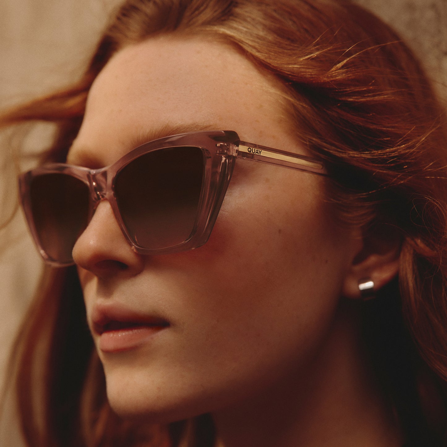 QUAY Set In Stone Sunglasses - Doe/Brown Rose