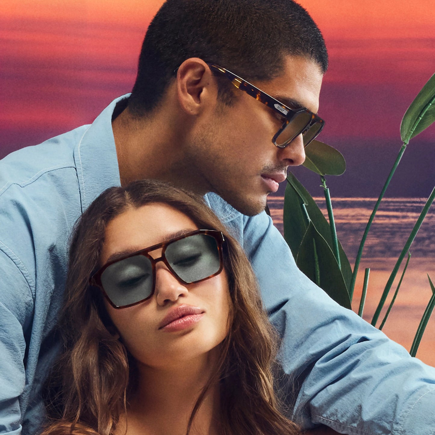 QUAY Soundcheck Sunglasses - Amber Tort/Aqua