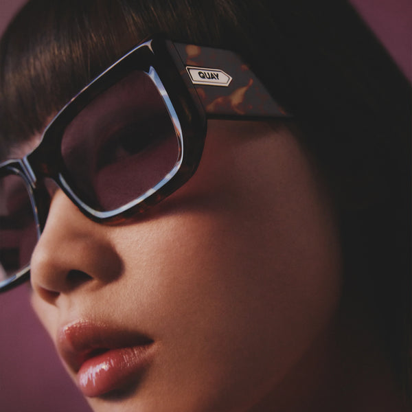 QUAY Tell Me More Sunglasses - Hazy Tortoise/Amethyst