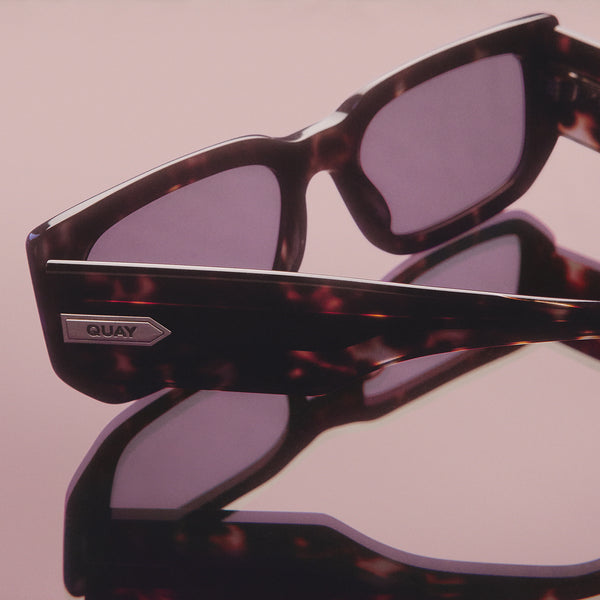 QUAY Tell Me More Sunglasses - Hazy Tortoise/Amethyst