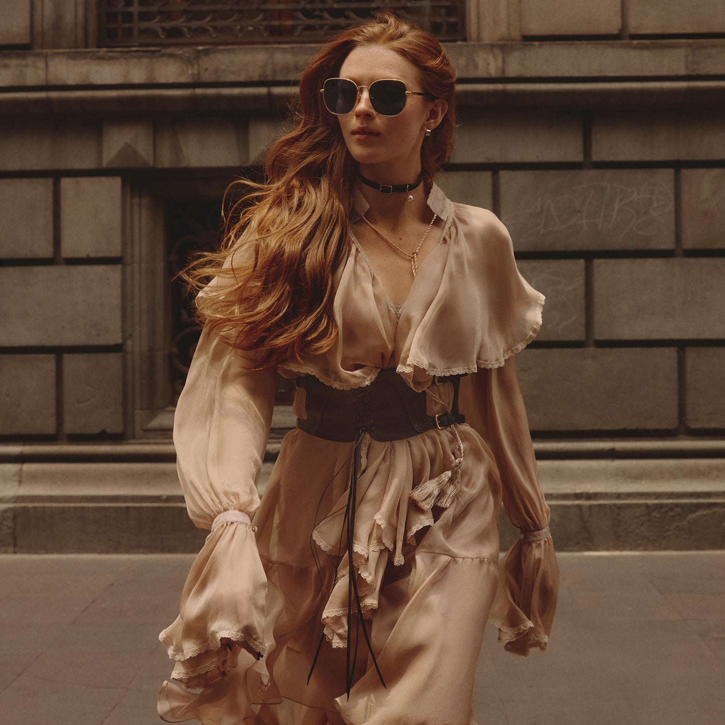 QUAY Uptown Sunglasses - Rose Gold/Sepia