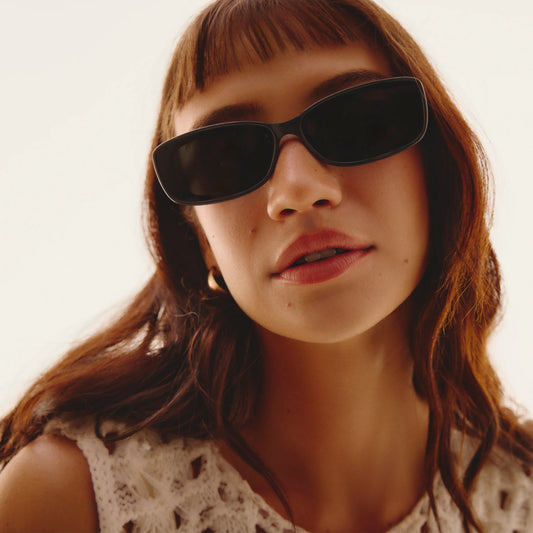 QUAY Vibe Check Sunglasses - Pale Pink/Brown