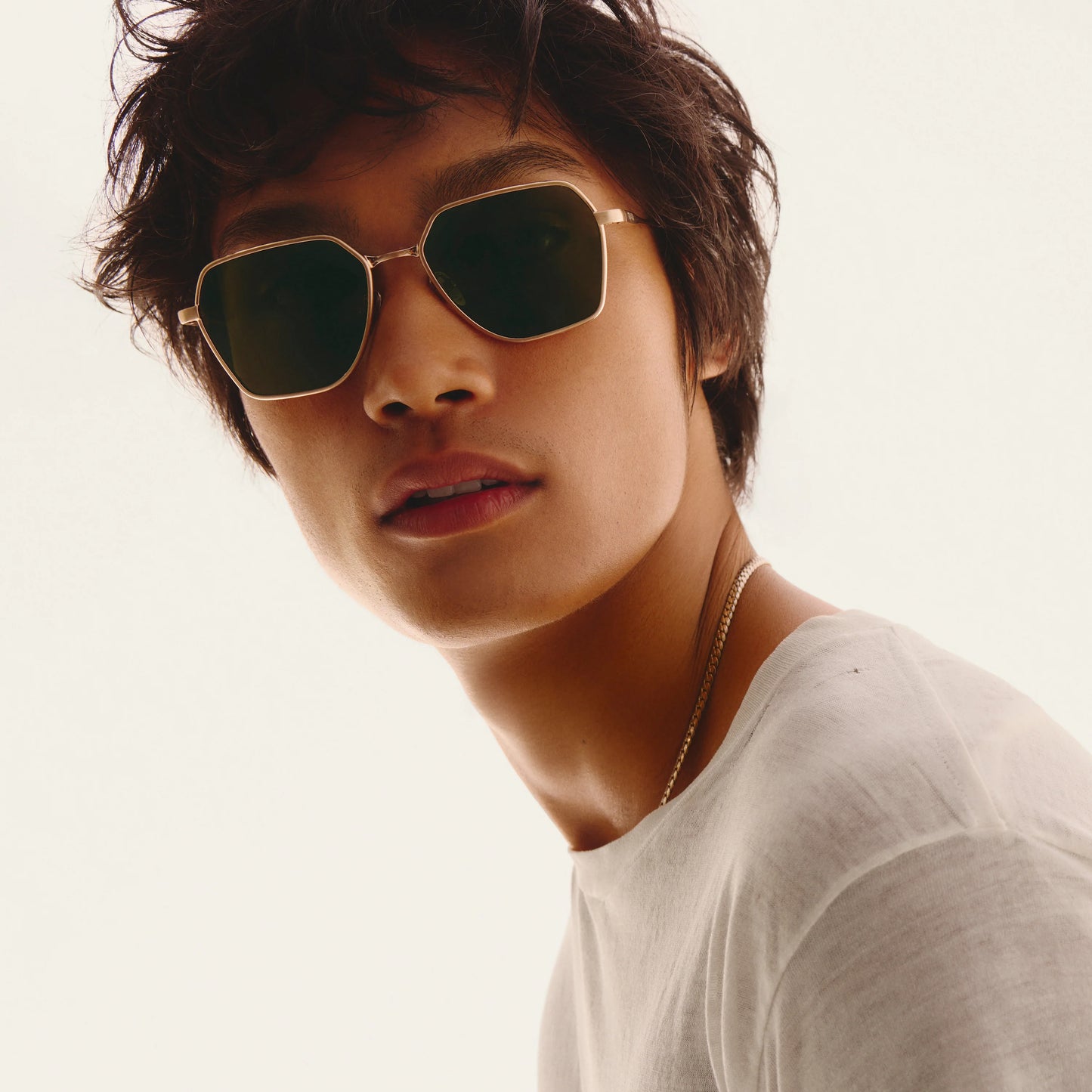 QUAY World Tour Sunglasses - Brushed Gold/Green Polarized