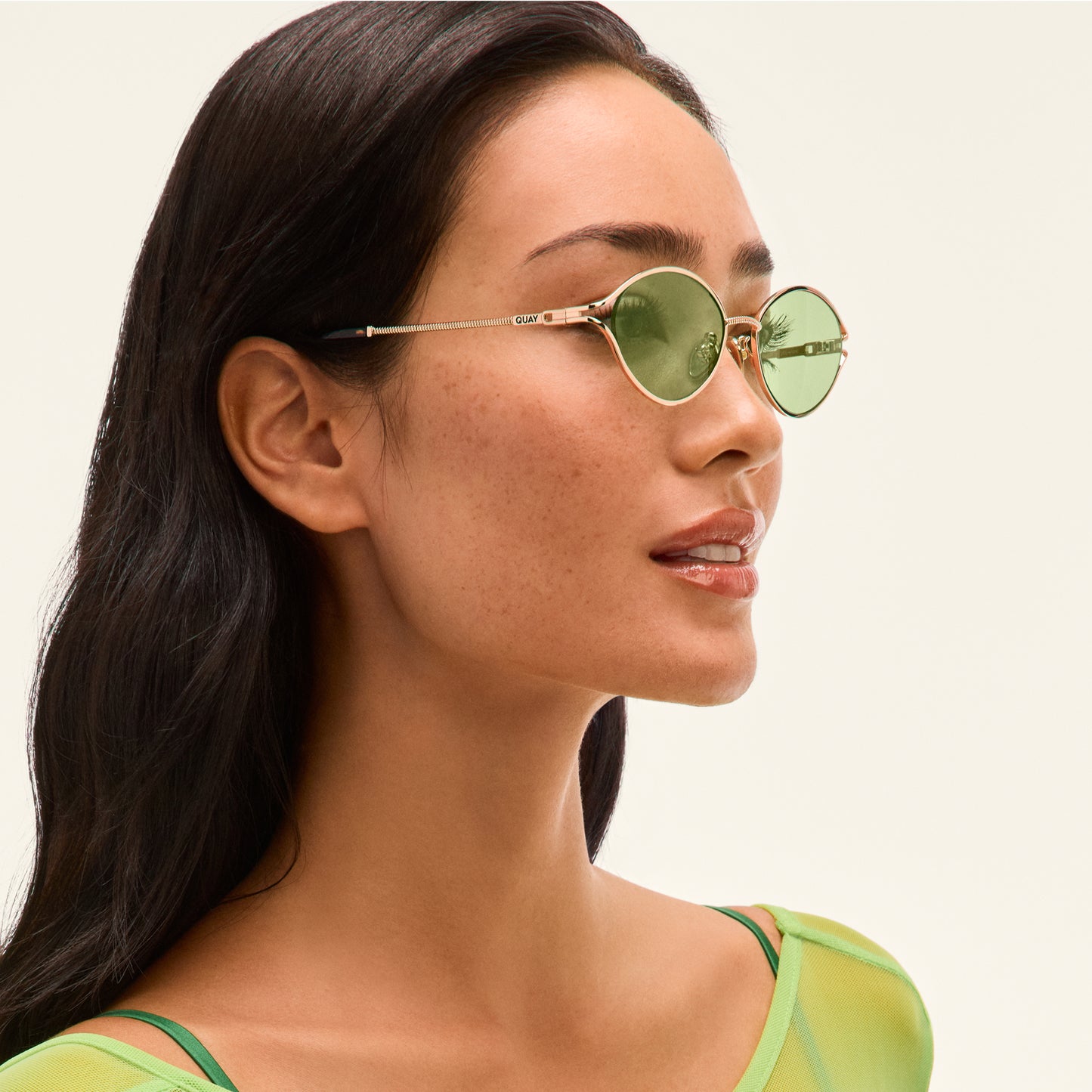 QUAY You Wish Sunglasses - Rose Gold/Pistachio