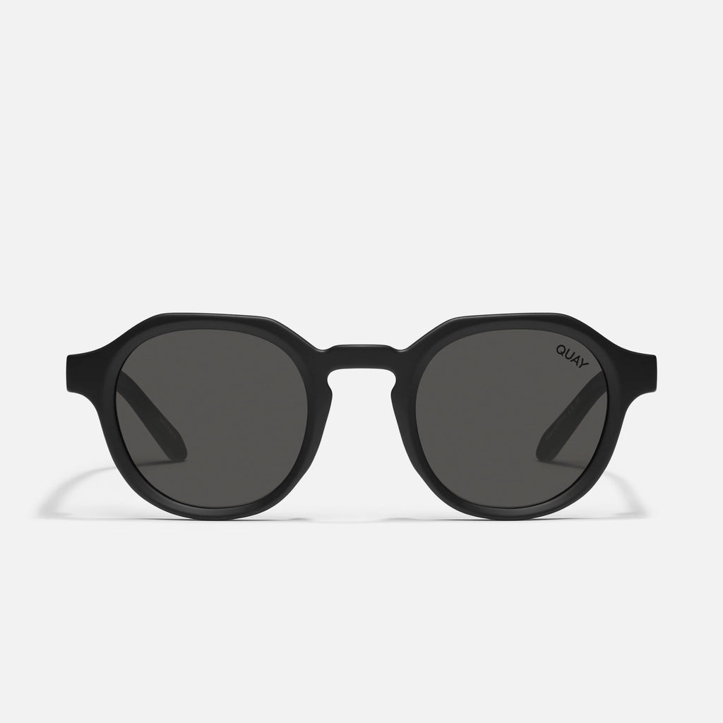 QUAY Another Round Sunglasses Matte Black Black Polarized PRESENCE Paris