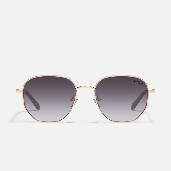 QUAY Big Time Texture Sunglasses - Gold/Smoke