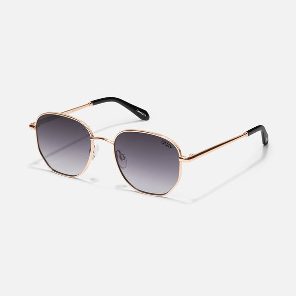 QUAY Big Time Texture Sunglasses - Gold/Smoke