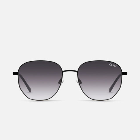 QUAY Big Time Sunglasses - Black/Smoke Polarized