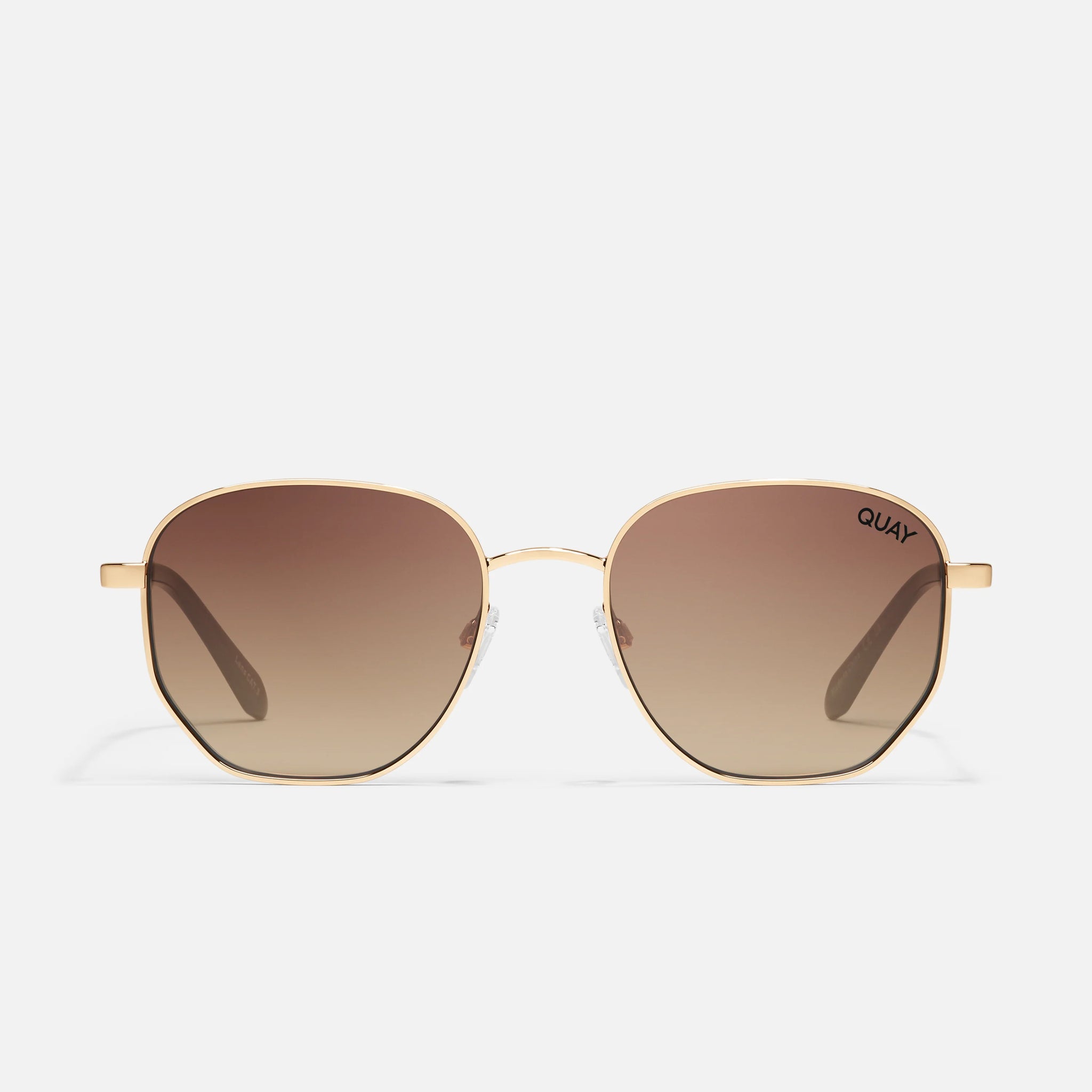 QUAY Big Time Sunglasses - Gold/Chocolate Paprika