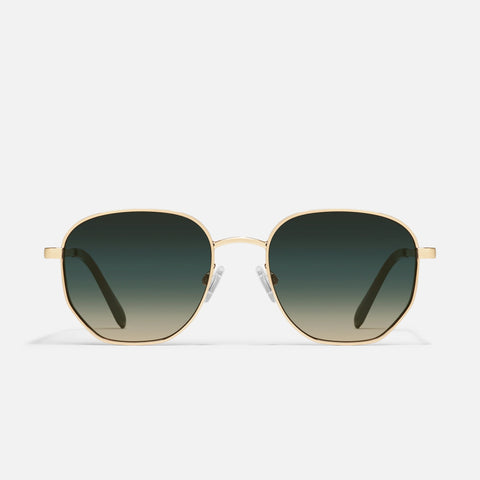 QUAY Big Time Sunglasses - Gold/Palm Taupe