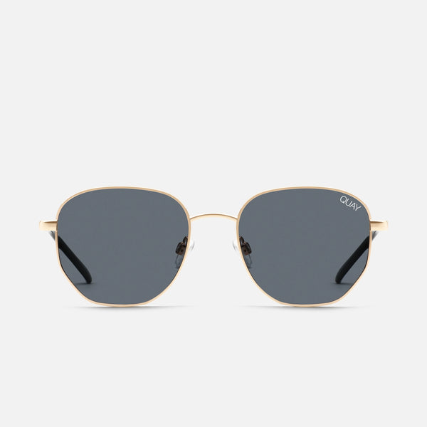 QUAY Big Time Sunglasses - Gold/Smoke Polarized