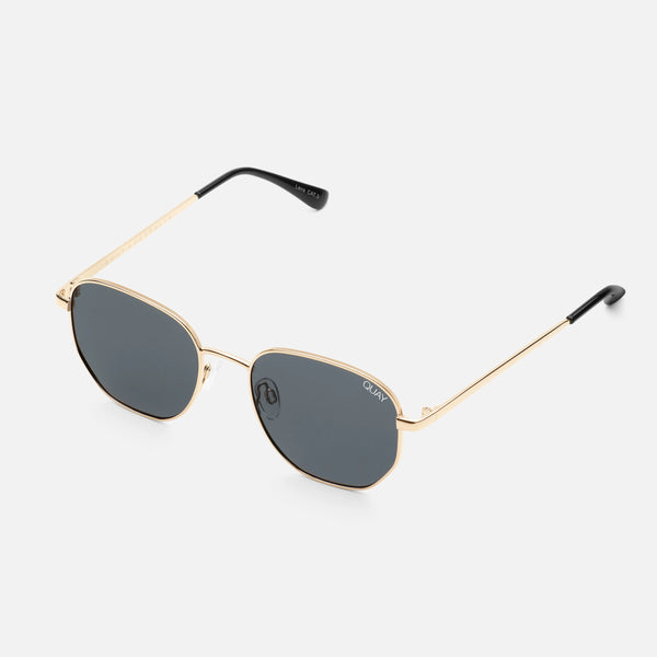 QUAY Big Time Sunglasses - Gold/Smoke Polarized