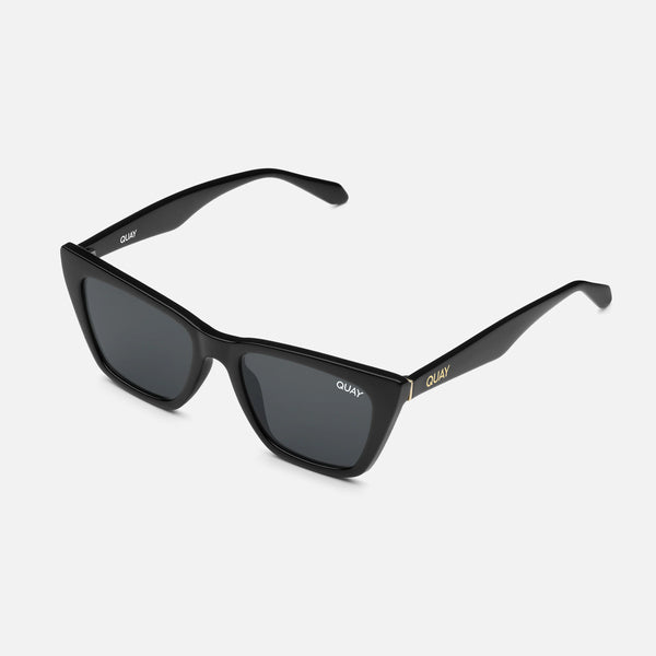QUAY Call The Shots Sunglasses - Black/Smoke Polarized