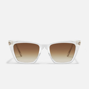 QUAY Call The Shots Sunglasses - Clear/Sepia