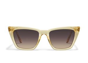 QUAY Call The Shots Sunglasses - Daffodil/Smoke Taupe