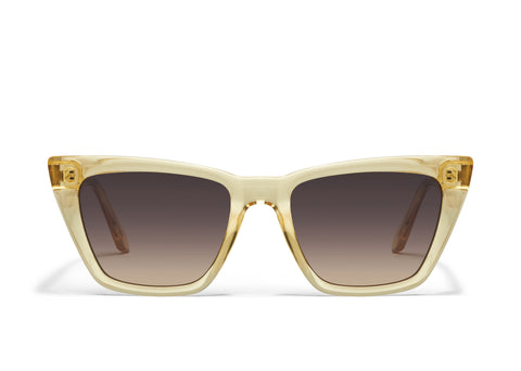 QUAY Call The Shots Sunglasses - Daffodil/Smoke Taupe