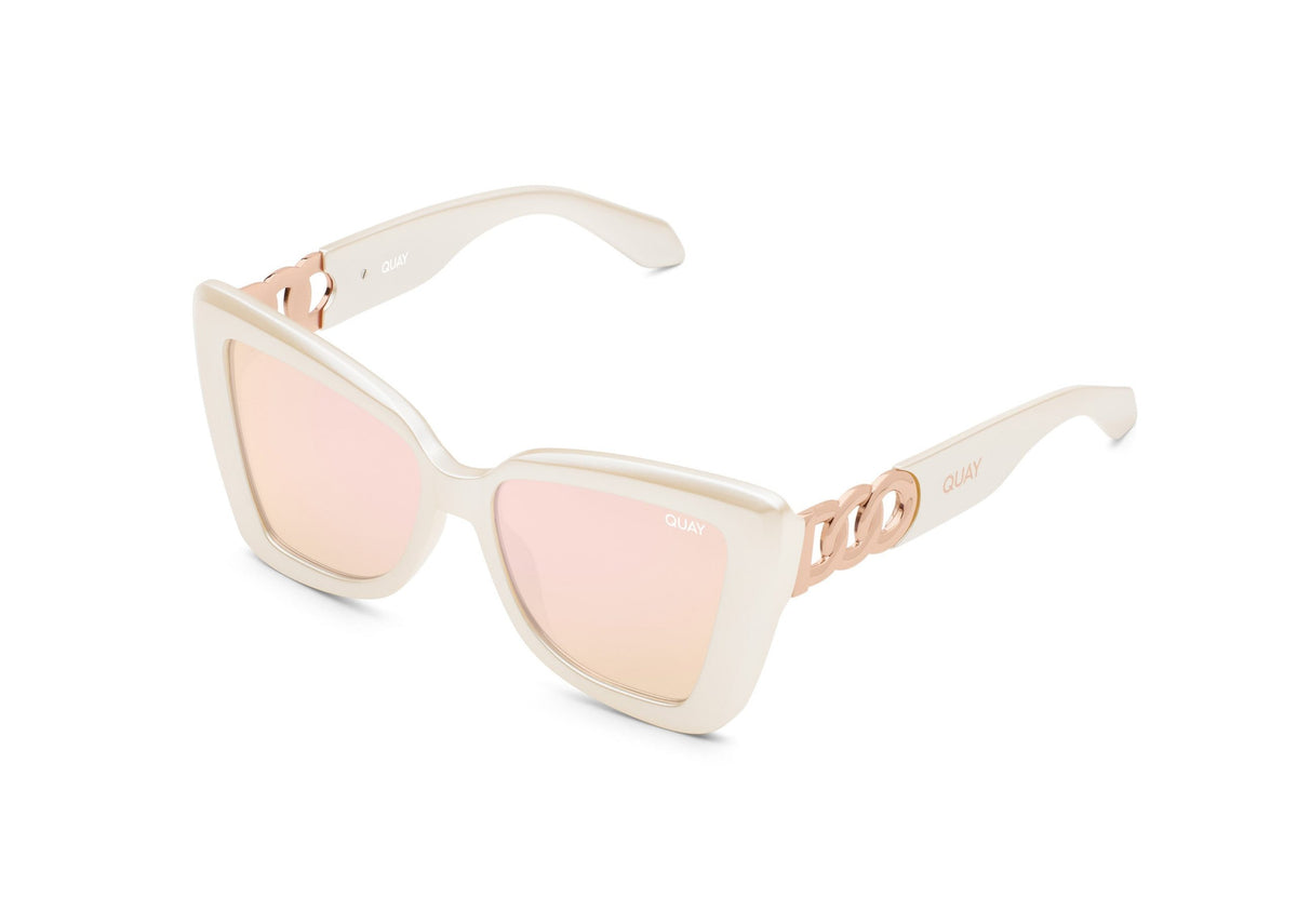 QUAY chain reaction white sunglasses 128 New Quay Australia CHAIN REACTION Cat Eye Oversize  main image 4