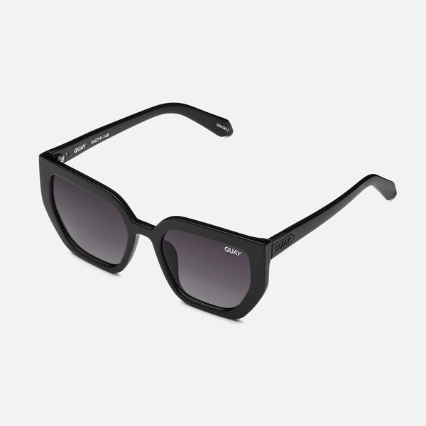 QUAY Contoured Sunglasses - Black/Smoke Polarized