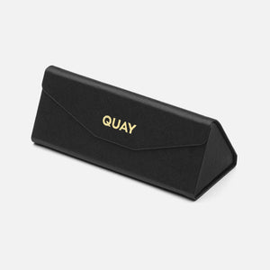 QUAY Embossed Tri Fold Case - Black Texture/Gold