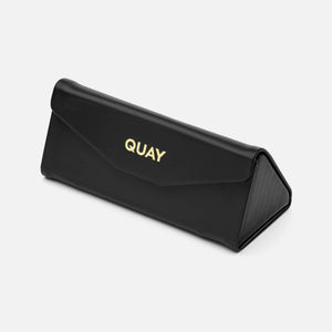 QUAY Embossed Tri Fold Case - Black Nylon/Gold