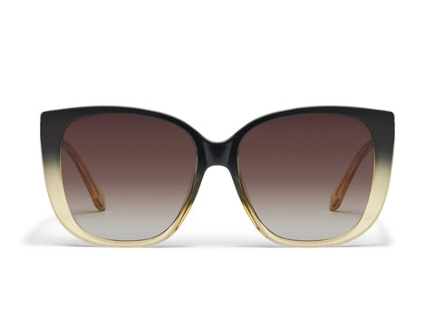 QUAY Ever After Sunglasses - Black Yellow/Brown