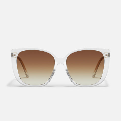 QUAY Ever After Sunglasses - Clear/Sepia