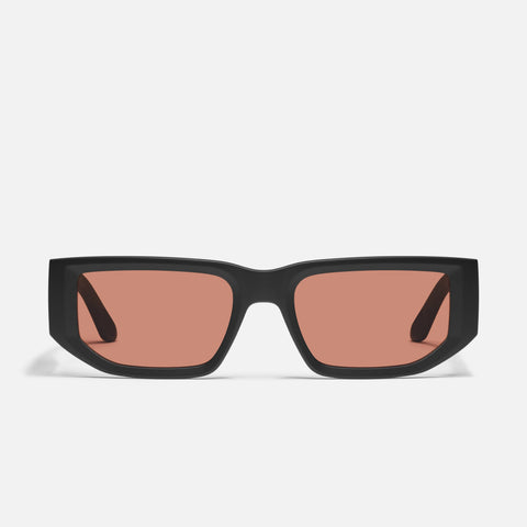 QUAY Good Time Sunglasses - Matte Black/Dark Apricot