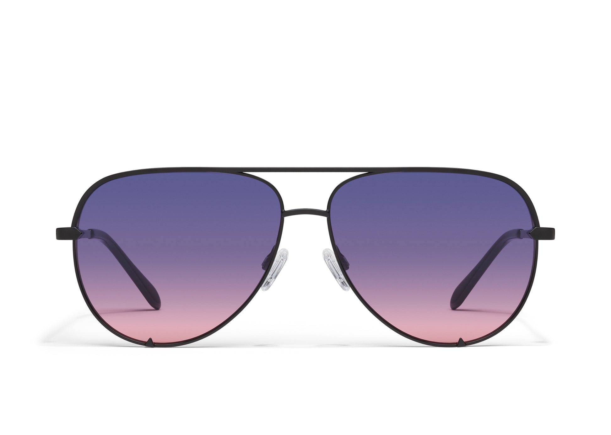 QUAY High Key Extra Large Sunglasses Black/Dusk Pink (Exclusive
