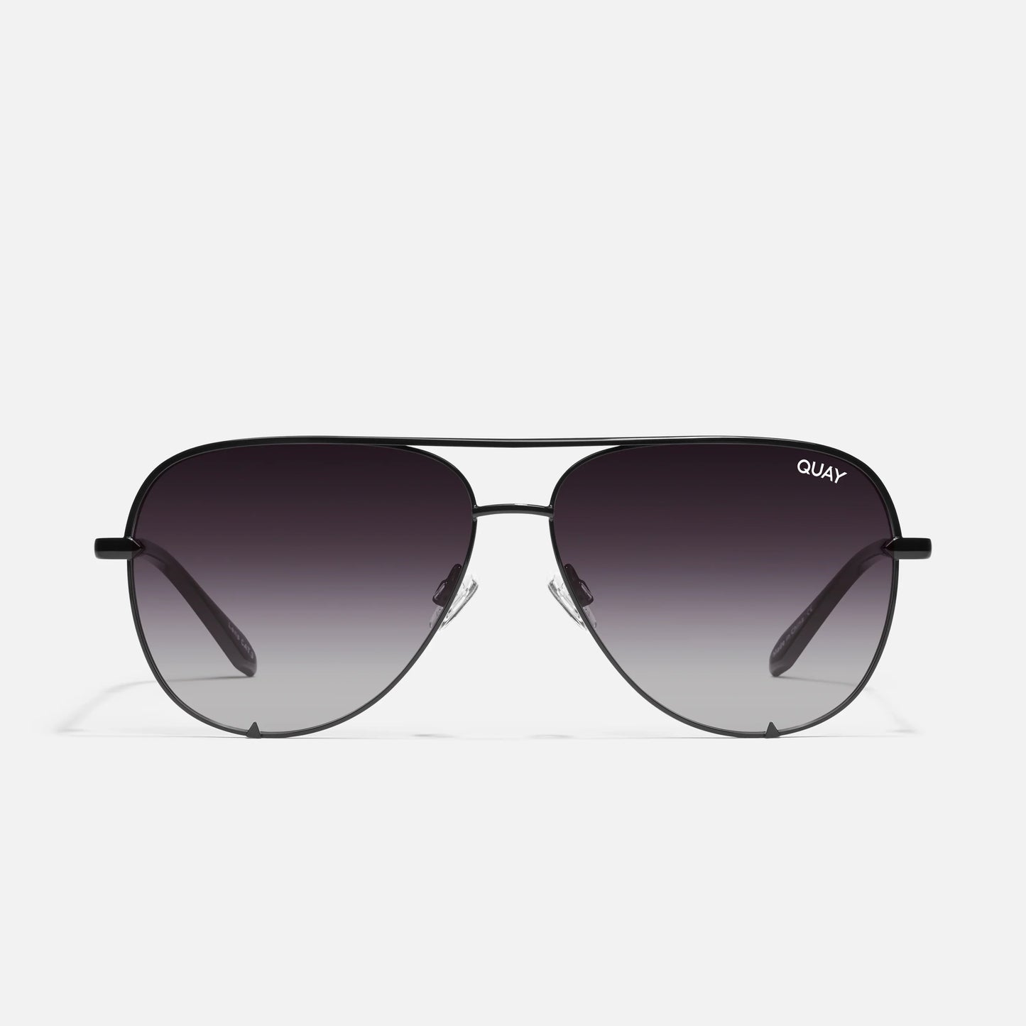 QUAY High Key Large Sunglasses - Black/Fade Polarized