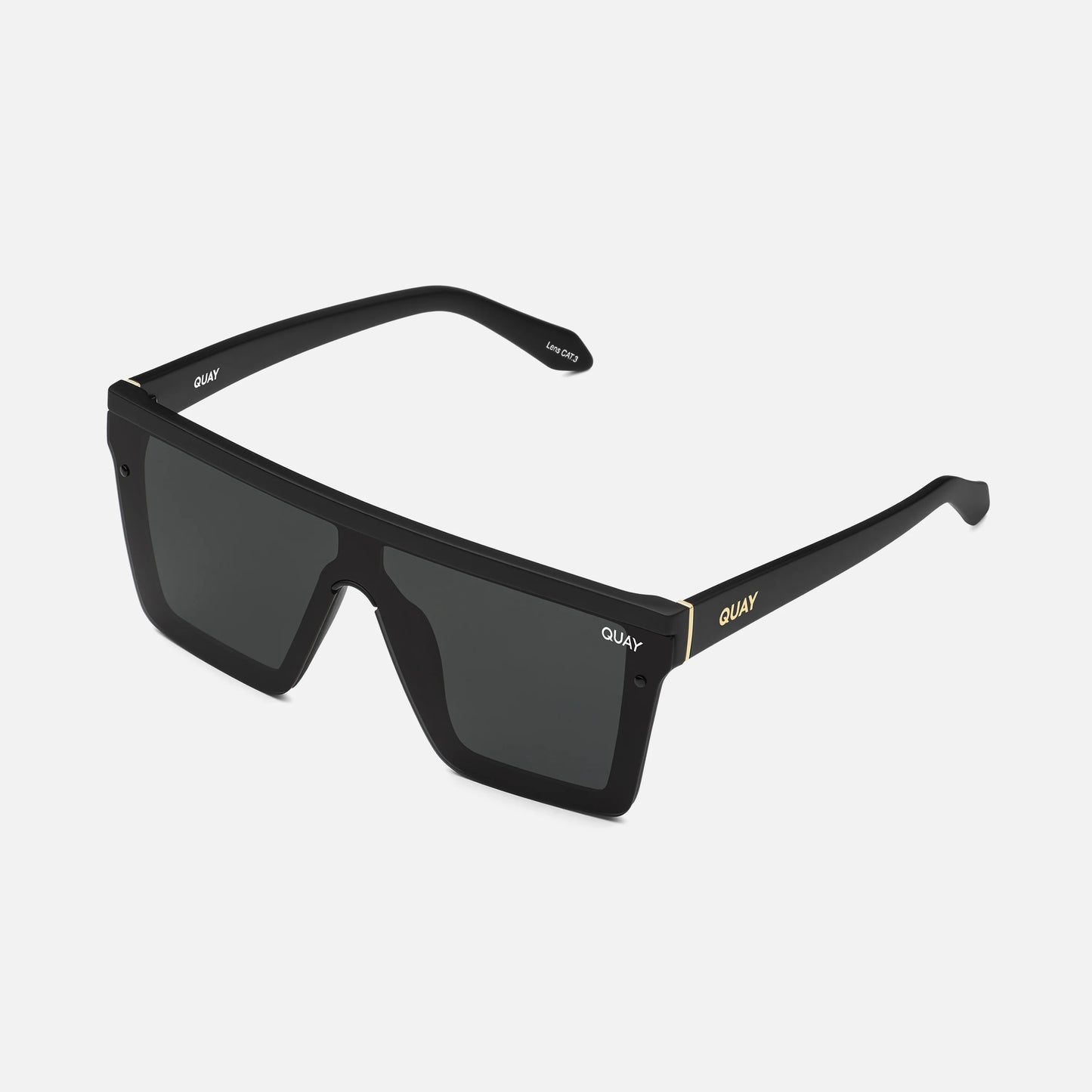 QUAY Hindsight Sunglasses - Black/Smoke