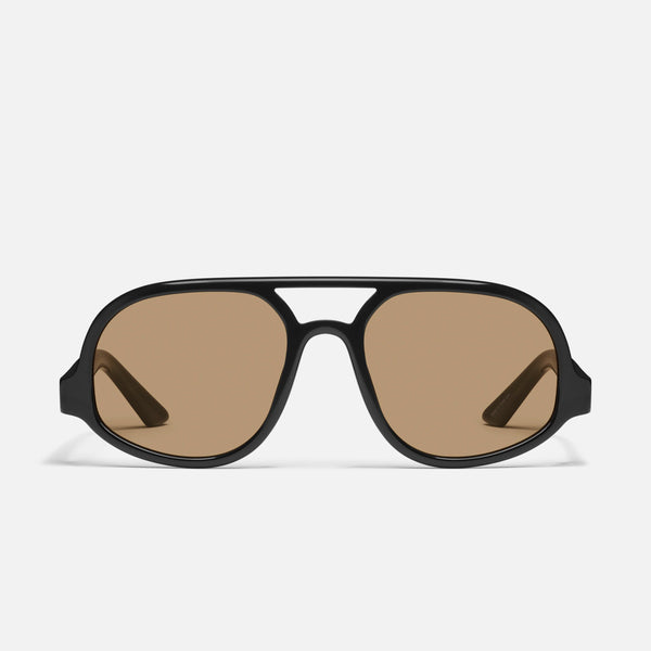 QUAY Jet Set Sunglasses - Black/Tan