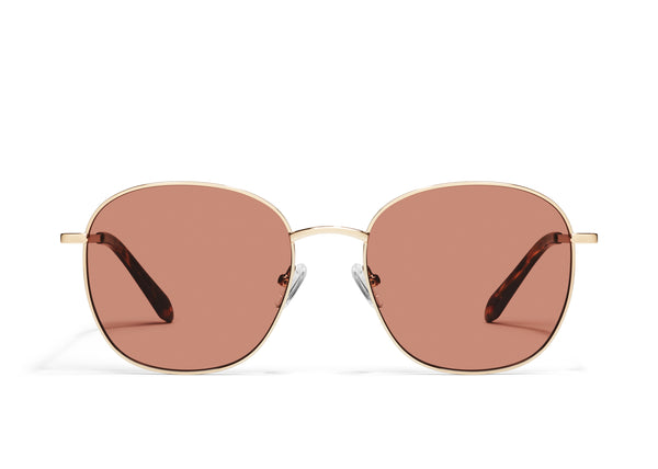QUAY Jezabell Sunglasses - Gold/Dark Apricot (Exclusive Colourway)